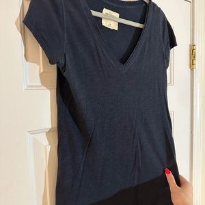 Abercrombie & Fitch Navy V-Neck Shirt